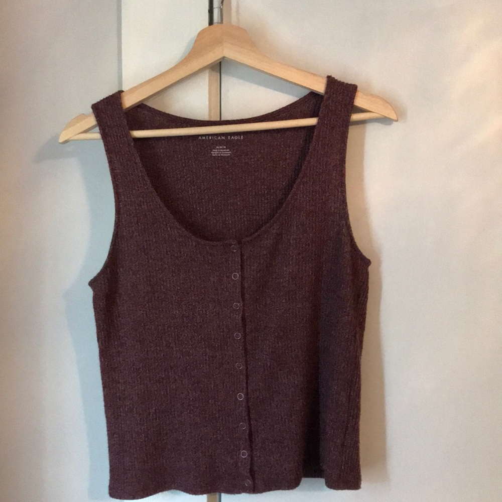 american eagle button up tank